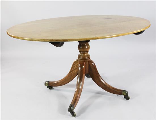 Regency mahogany oval breakfast table(-)